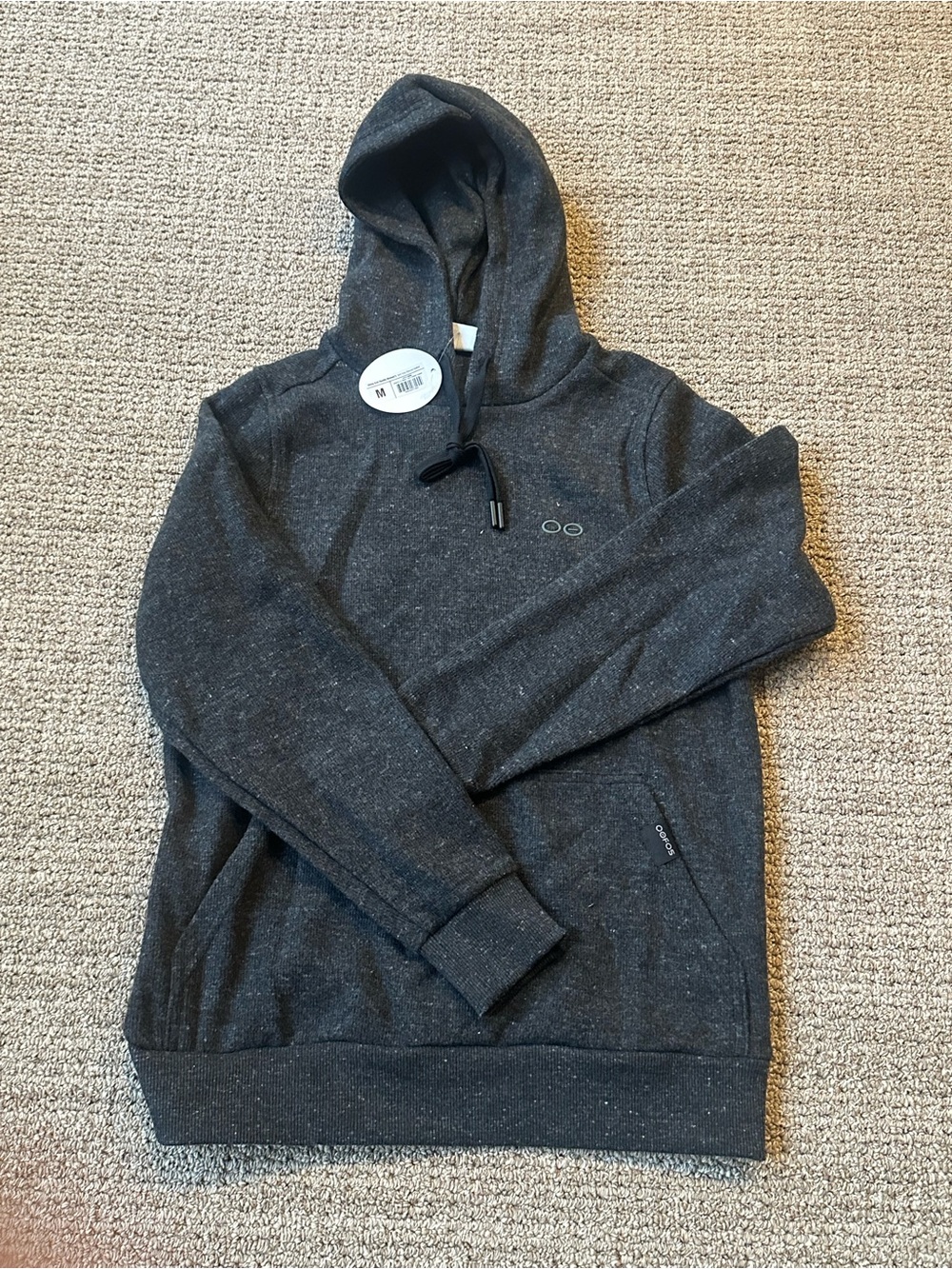 NWT OOFOS Dark Heather Pullover Hoodie Size M Soft Comfort Hoodie